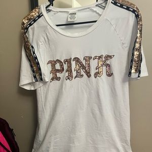 PINK bling tee size large